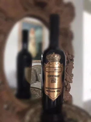 Etichetta in metallo con logo del marchio in rilievo personalizzato in fabbrica per bottiglia di vino